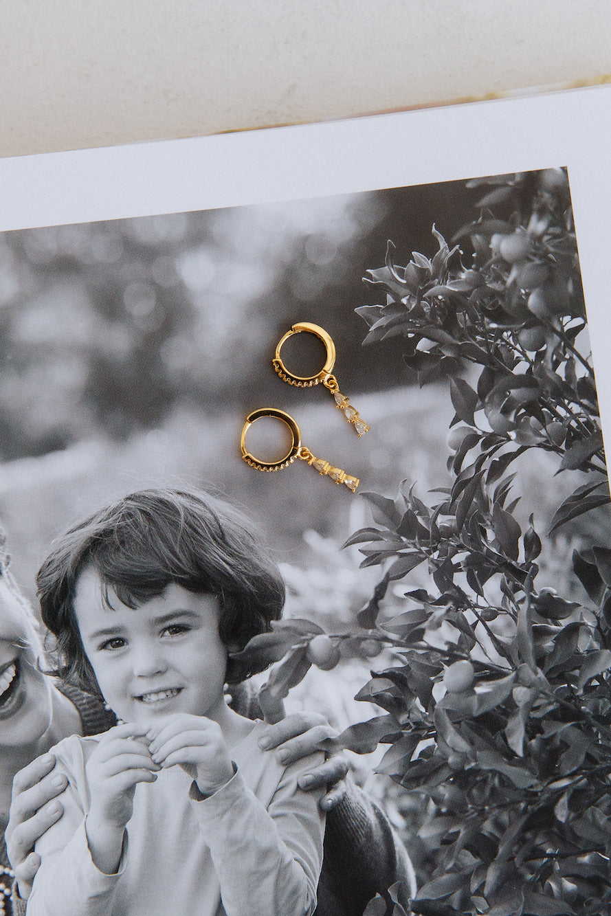 Brincos Fall Into Me banhados a ouro 18K