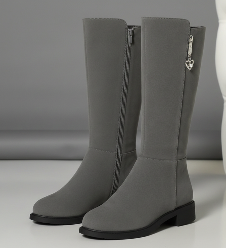 ALICE - Stivali fango scamosciati con tacco largo comodo