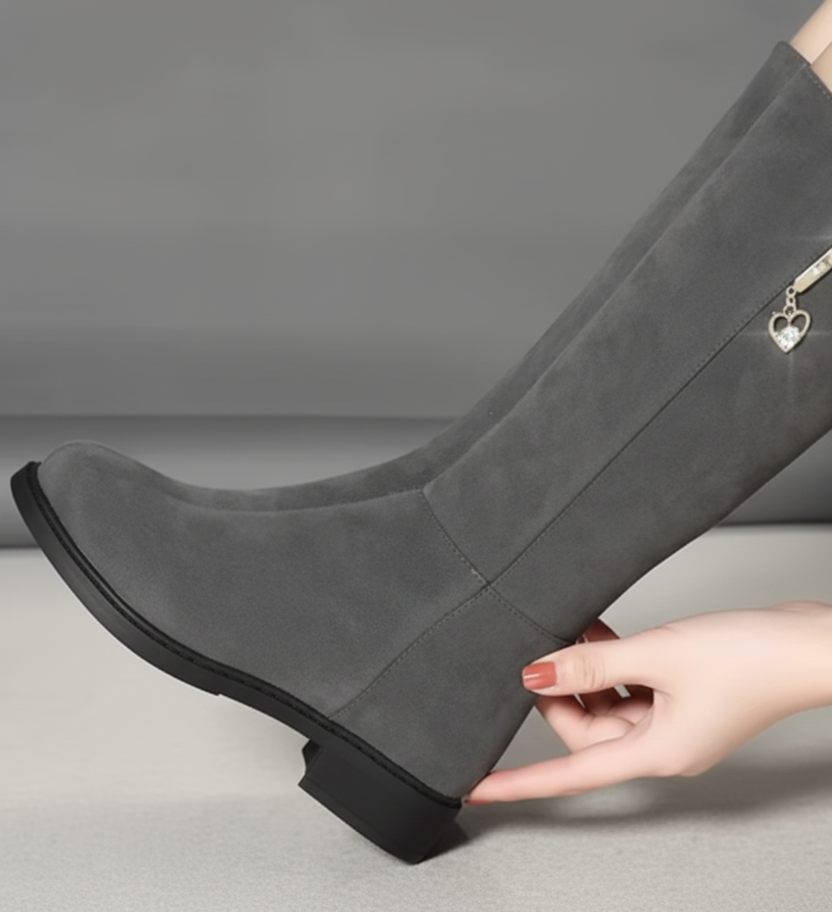 ALICE - Stivali fango scamosciati con tacco largo comodo