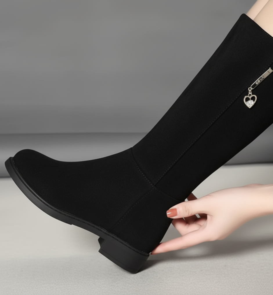 ALICE - Stivali fango scamosciati con tacco largo comodo