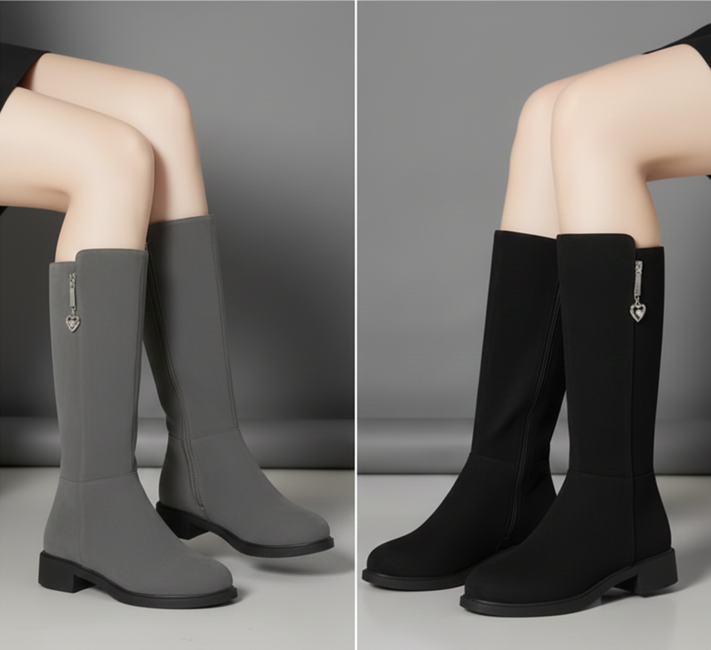 ALICE - Stivali fango scamosciati con tacco largo comodo